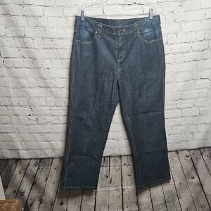 INC International Concepts Wide Leg Crop Blue Jeans 14W